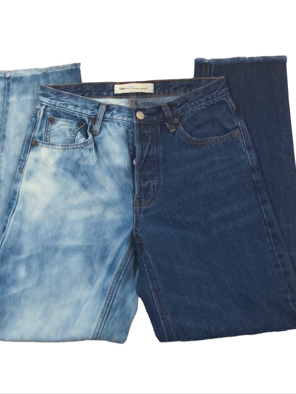 VINTAGE Gap 1969 Two-Tone Blue Jeans. SIZE TAG 26